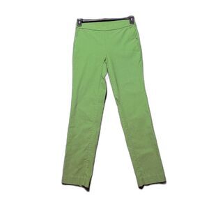 Anne Klein Green Pull On Straight Leg Ankle Pants Career Trousers Size 10